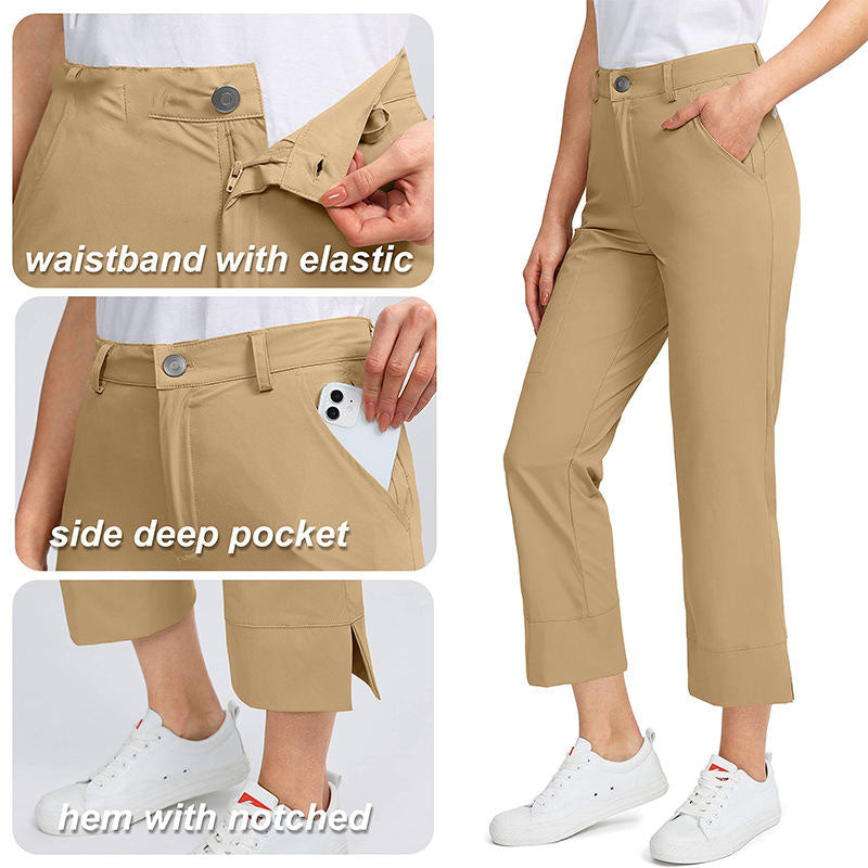 Custom Female Golf Pants Women’s Lightweight Woven OEM Golf Trousers