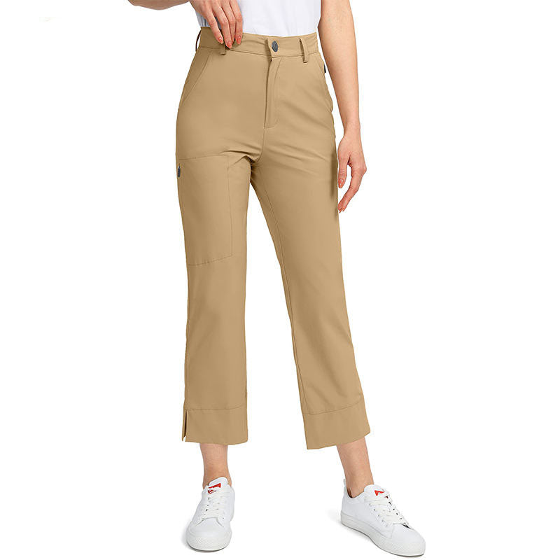 Custom Female Golf Pants Women’s Lightweight Woven OEM Golf Trousers