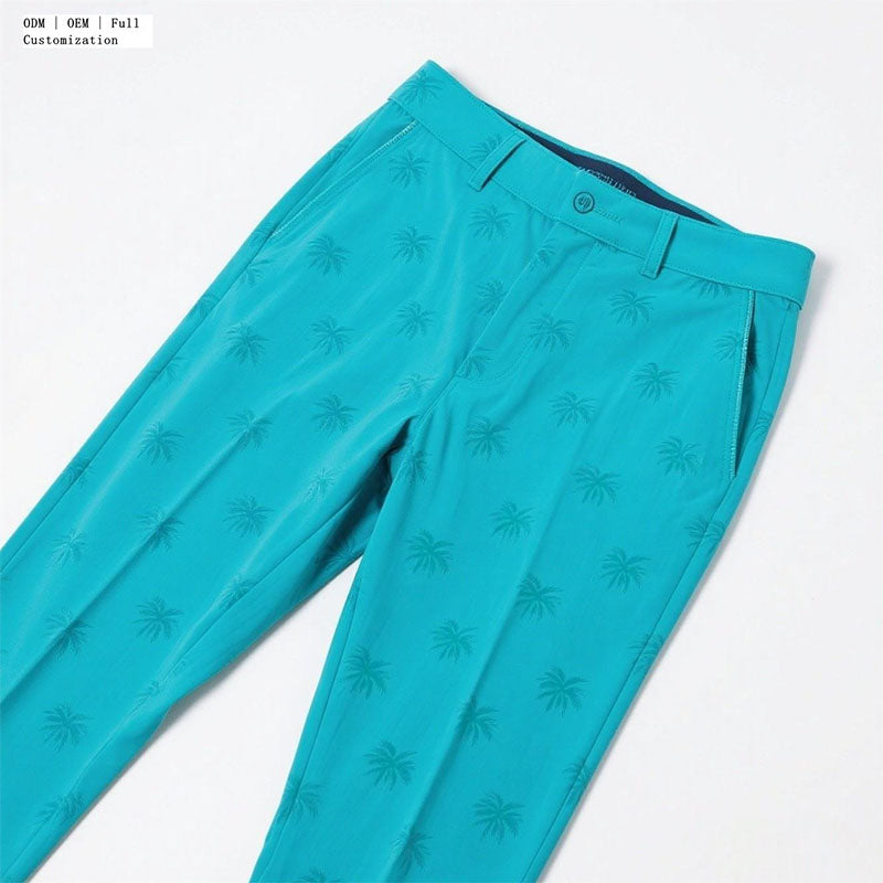 Custom Five Pocket Golf Pants with Tonal Print for Men