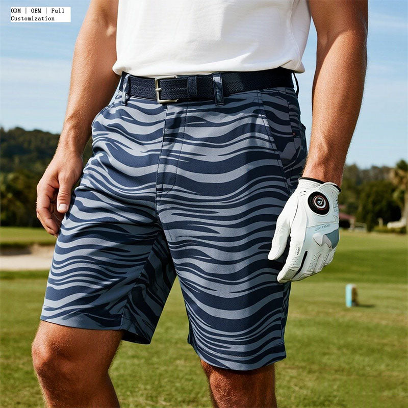 Custom Five Pocket Golf Pants with Tonal Print for Men