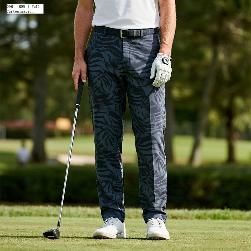 Custom Five Pocket Golf Pants with Tonal Print for Men