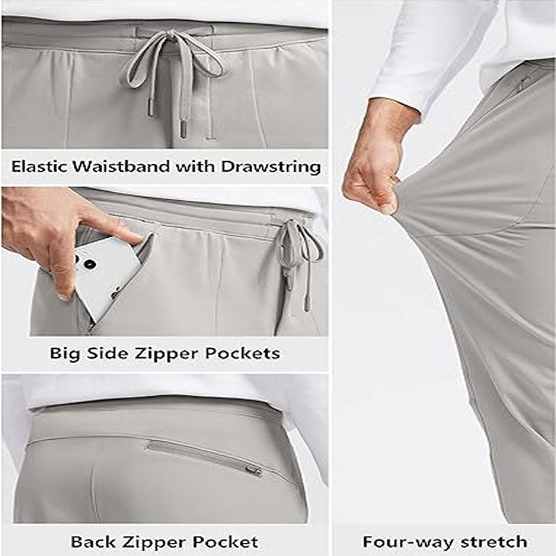Custom Fleece Lined Golf Pants with Drawstring Waist and Ribbed Cuffs