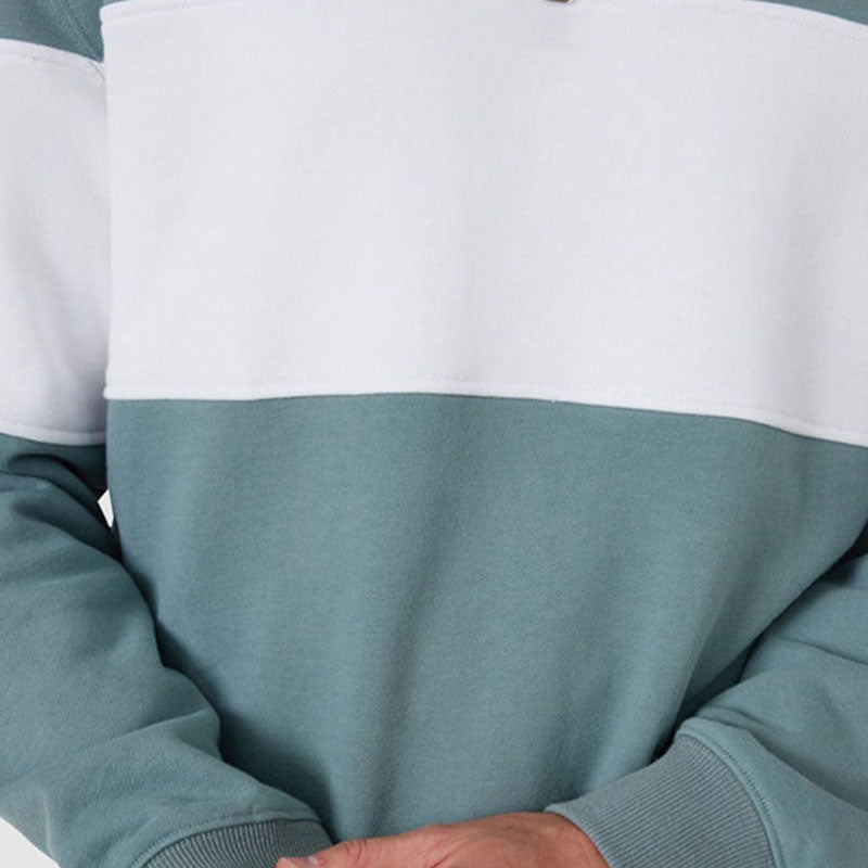 Custom fuzzy 1 4 zip pullover mens with Wide Color-Block Panel