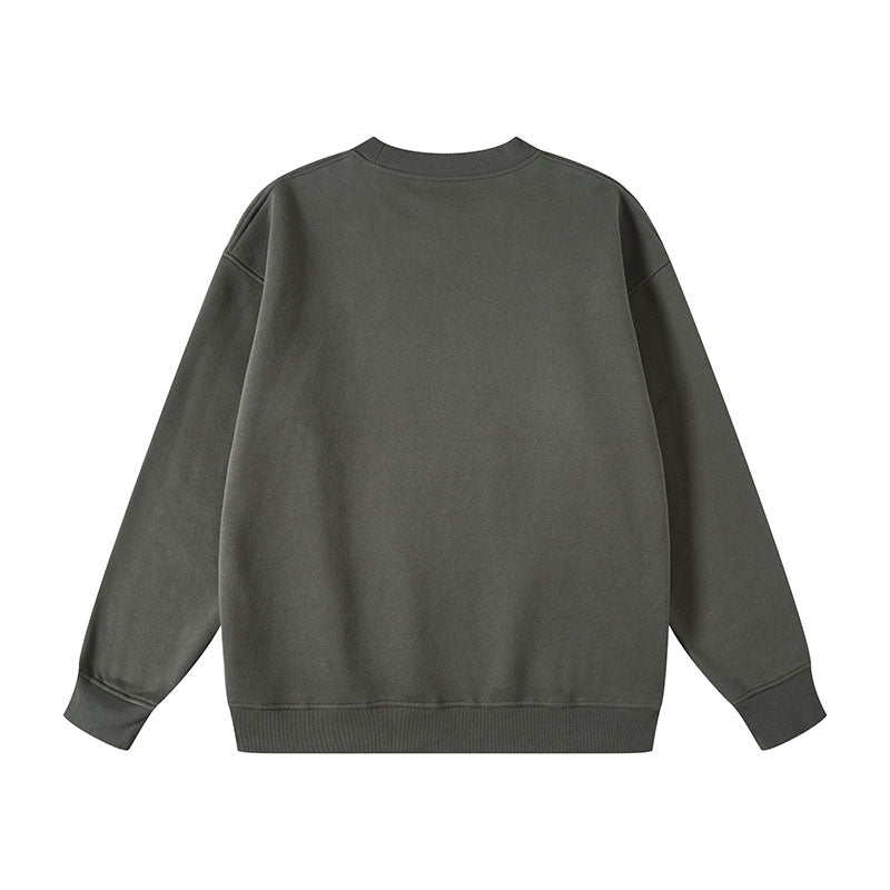 Custom Garment-Dyed Cotton Crewneck Sweatshirt Manufacturer