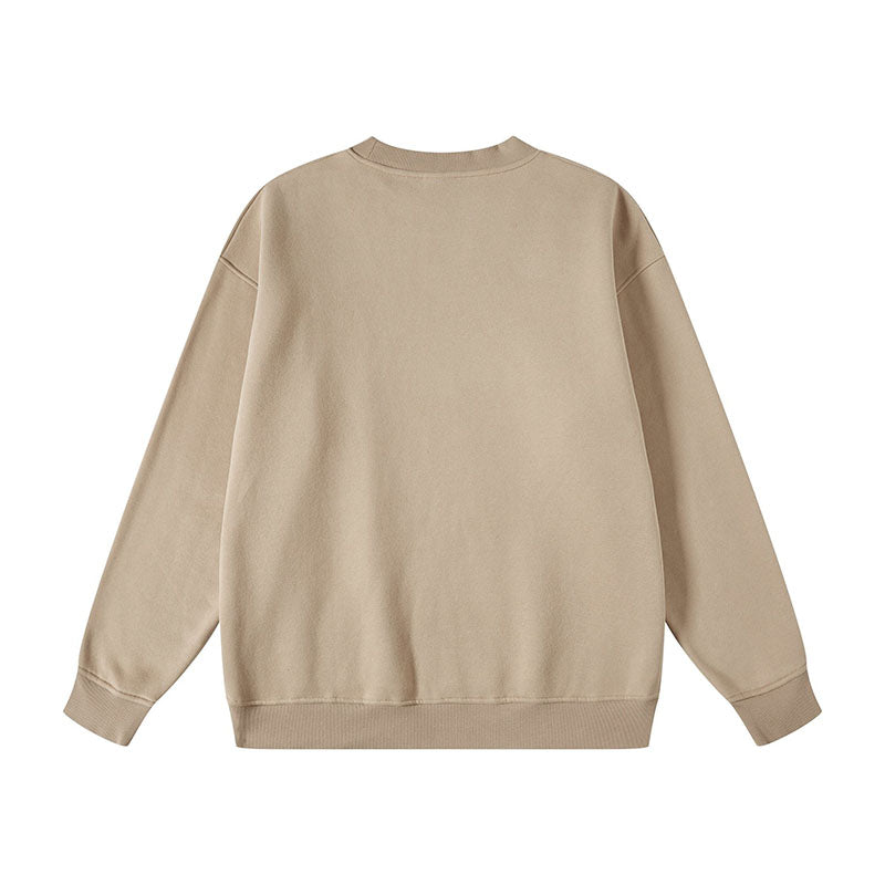 Custom Garment-Dyed Cotton Crewneck Sweatshirt Manufacturer