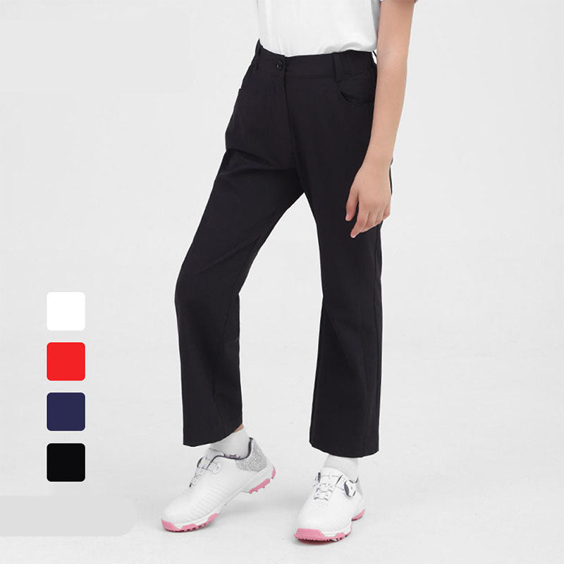 Custom Girls Golf Pants with Stretch Fabric and Straight-Leg Fit