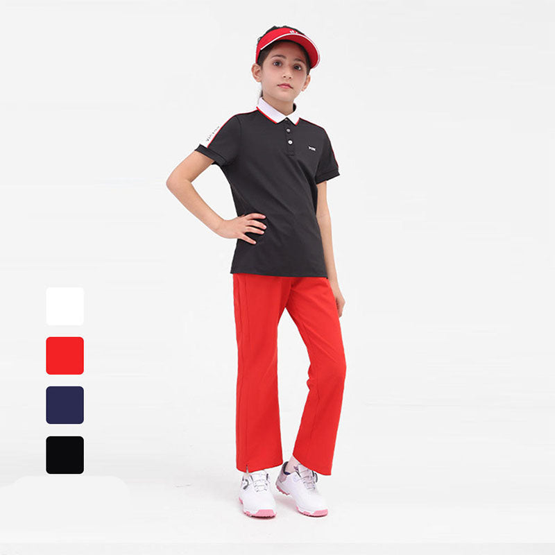 Custom Girls Golf Pants with Stretch Fabric and Straight-Leg Fit