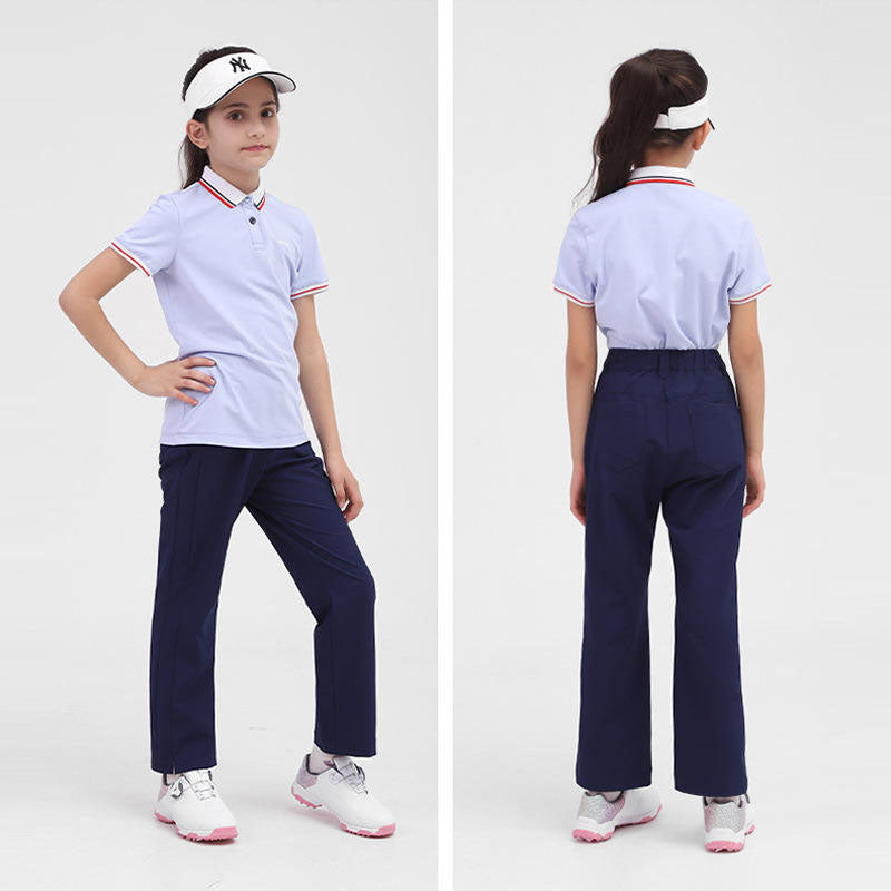 Custom Girls Golf Pants with Stretch Fabric and Straight-Leg Fit