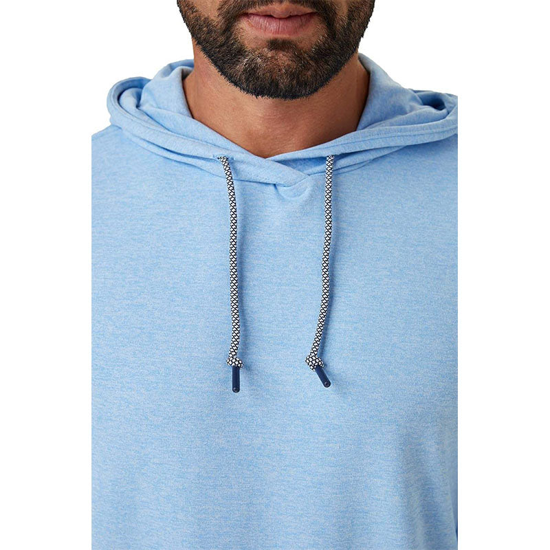 Custom Golf Hoodie Blue in Nylon-Spandex Stretch Knit for Private Label