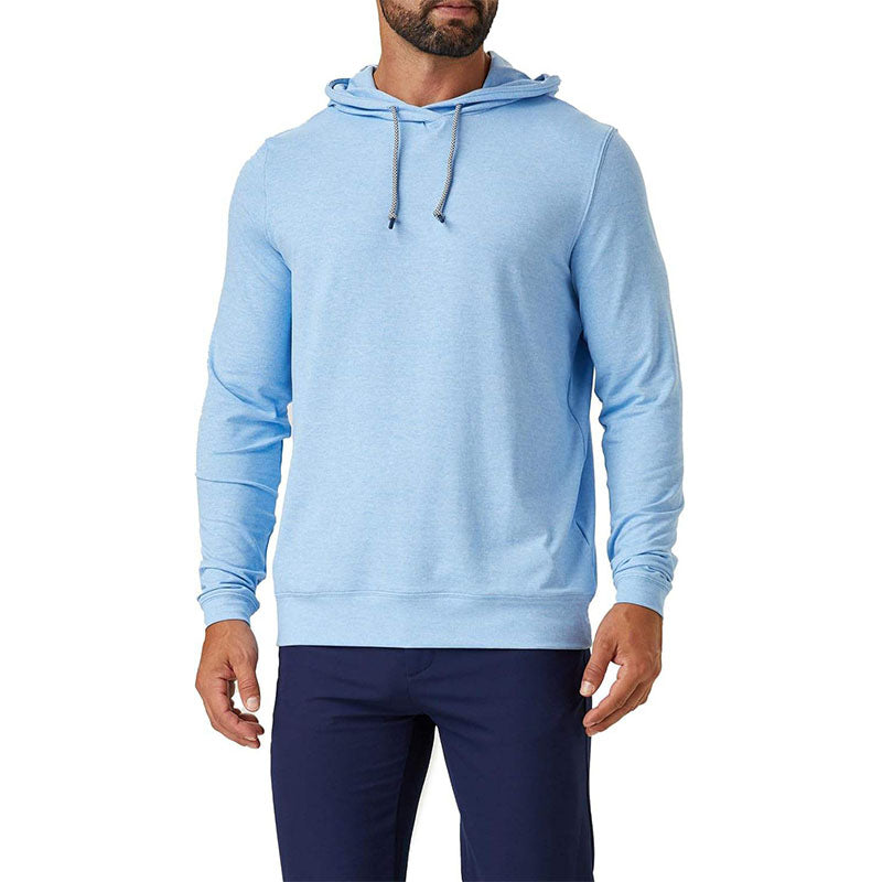 Custom Golf Hoodie Blue in Nylon-Spandex Stretch Knit for Private Label