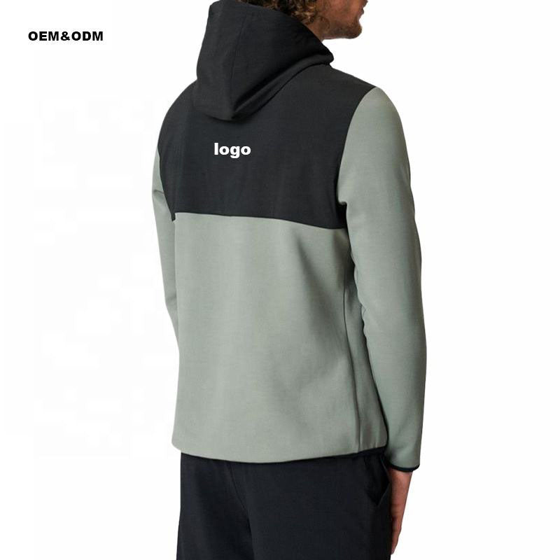 Custom Golf Hoodie Men Quarter-Zip with Windproof Color-Block Panels