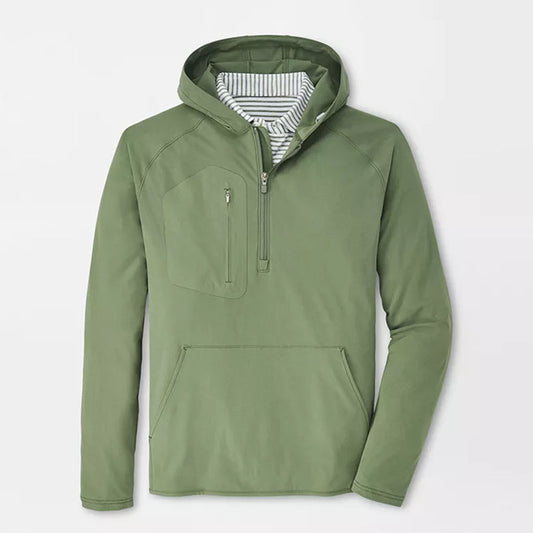 Custom Golf Hoodie Mint with Quarter Zip and Zippered Chest Pocket