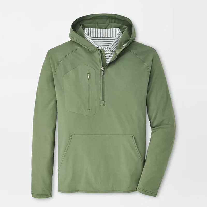 Custom Golf Hoodie Mint with Quarter Zip and Zippered Chest Pocket
