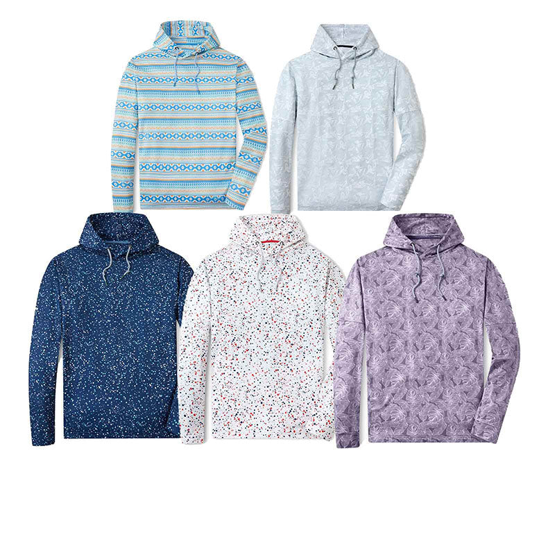 Custom Golf Hoodies with All-Over Prints in 220 GSM Cotton Fleece