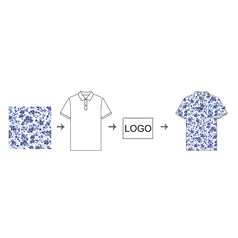 Quick-Dry Cactus Print Custom Golf Polo Shirt, 180gsm Jersey (OEM/ODM)