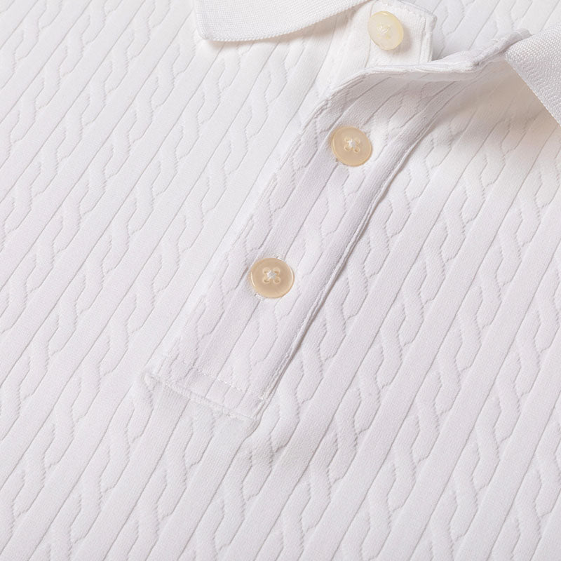 Custom Golf Polo Shirts Mens with Cable-Textured Design