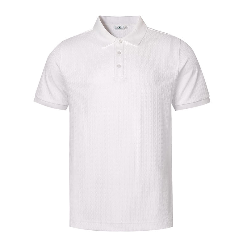 Custom Golf Polo Shirts Mens with Cable-Textured Design