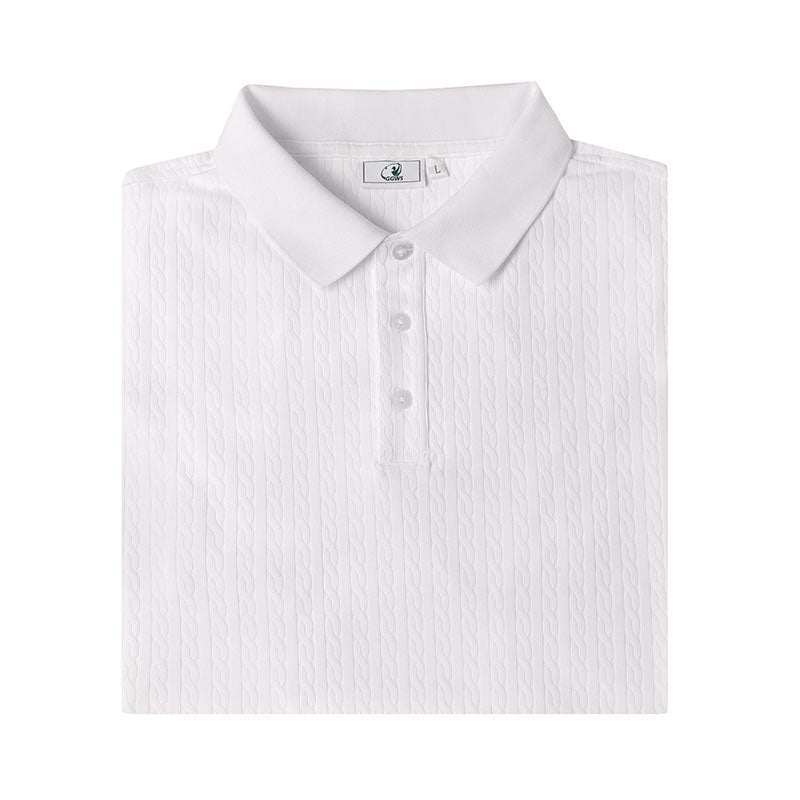 Custom Golf Polo Shirts Mens with Cable-Textured Design