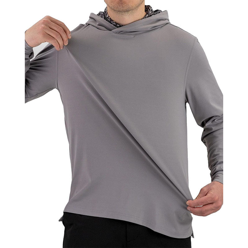 Custom Gray Golf Hoodie with Contrast Printed Hood