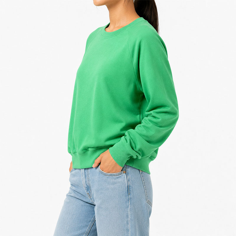 Custom Green Crewneck Sweatshirt in 280 GSM Cotton-Blend Fleece