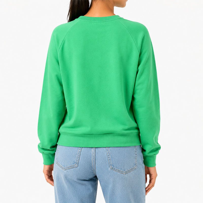 Custom Green Crewneck Sweatshirt in 280 GSM Cotton-Blend Fleece