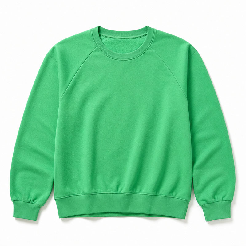Custom Green Crewneck Sweatshirt in 280 GSM Cotton-Blend Fleece