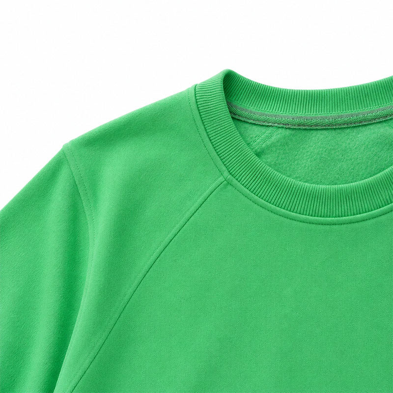 Custom Green Crewneck Sweatshirt in 280 GSM Cotton-Blend Fleece