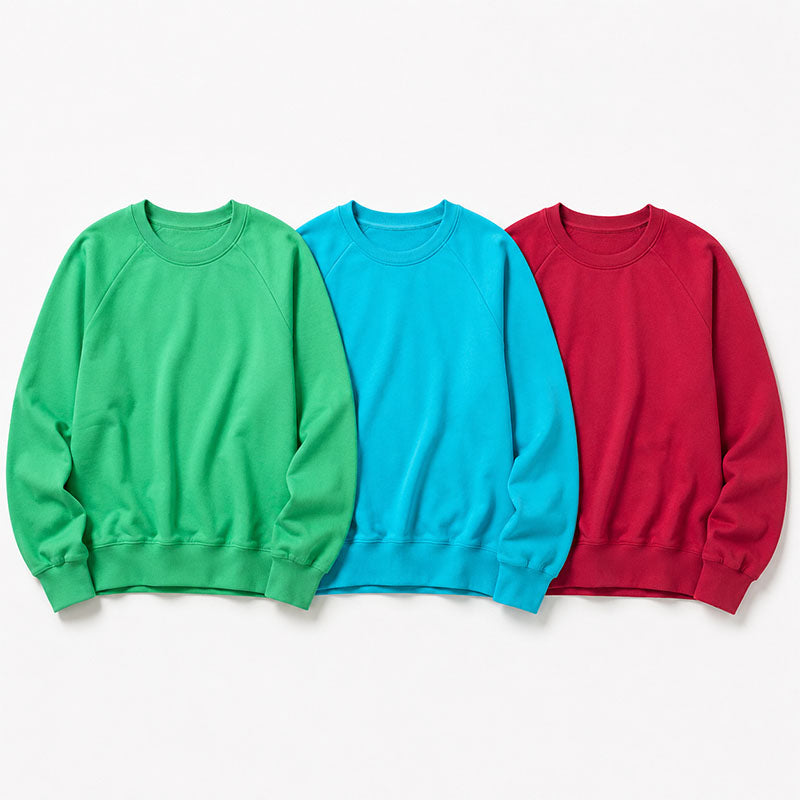 Custom Green Crewneck Sweatshirt in 280 GSM Cotton-Blend Fleece