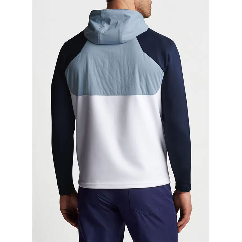Custom Hybrid Panel Quarter-Zip Golf Hoodie with Fused Chest Overlay