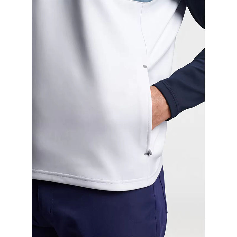 Custom Hybrid Panel Quarter-Zip Golf Hoodie with Fused Chest Overlay