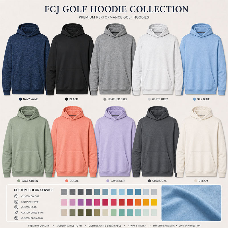 Custom Jacquard Performance Golf Hoodie with Raglan Sleeves