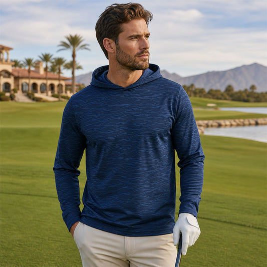 Custom Jacquard Performance Golf Hoodie with Raglan Sleeves