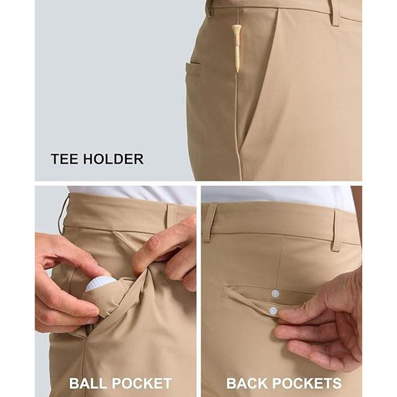 Custom Khaki Golf Shorts for Men – Nylon-Spandex ODM Style