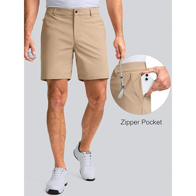 Custom Khaki Golf Shorts for Men – Nylon-Spandex ODM Style