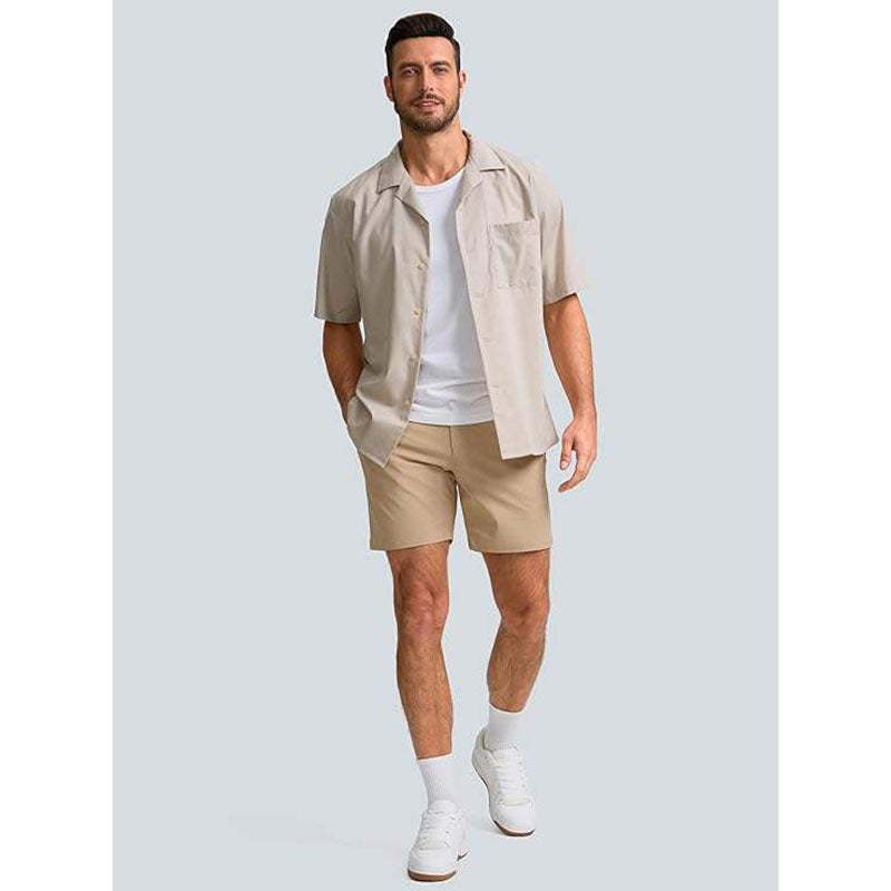 Custom Khaki Golf Shorts for Men – Nylon-Spandex ODM Style