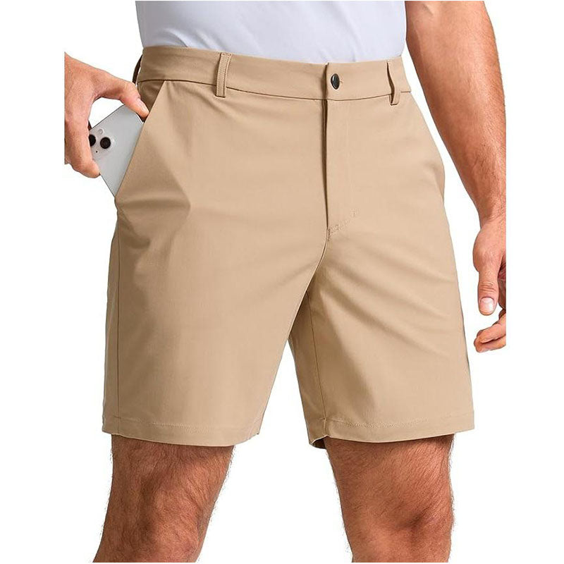 Custom Khaki Golf Shorts for Men – Nylon-Spandex ODM Style