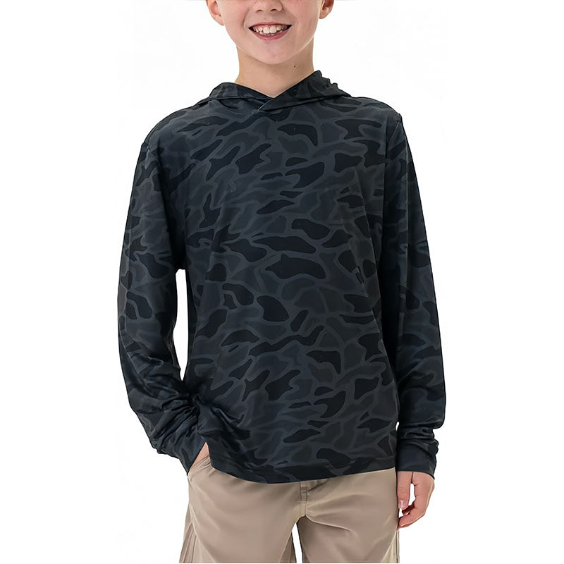 Custom Kids’ Camo Golf Hoodie with UPF Fabric Option