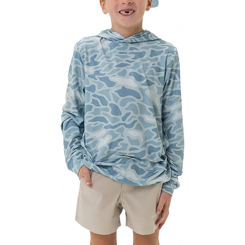 Custom Kids’ Camo Golf Hoodie with UPF Fabric Option