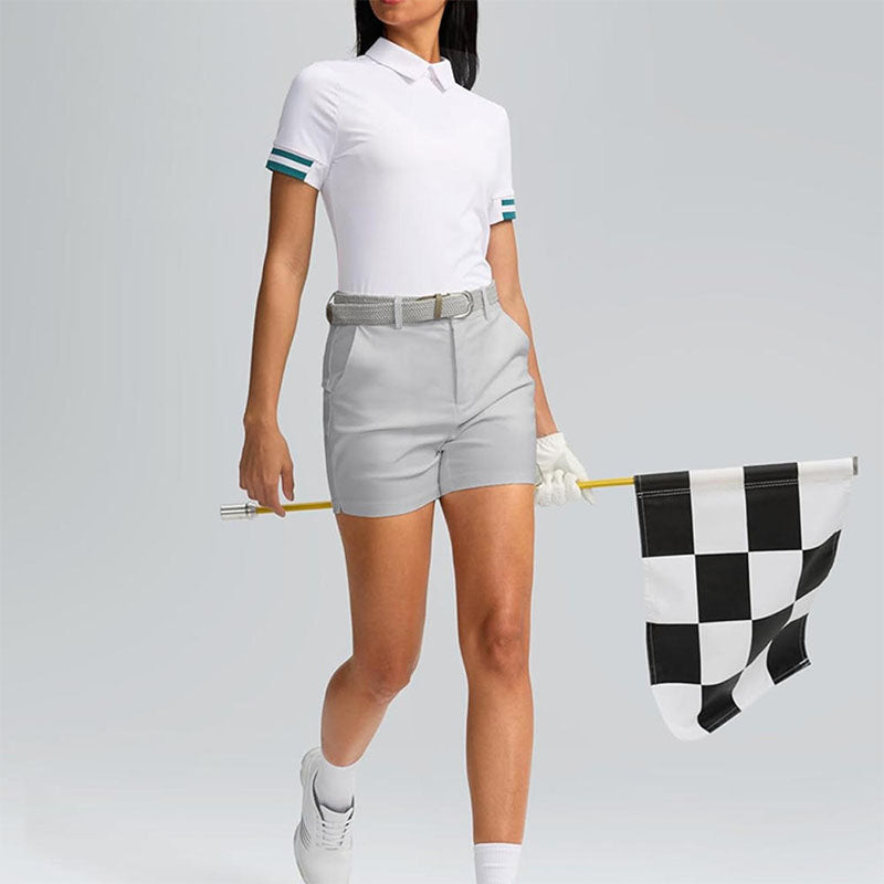 Custom Light Gray Women Golf Shorts – 240gsm OEM Style