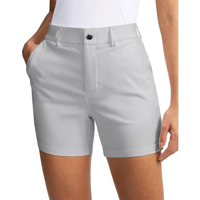 Custom Light Gray Women Golf Shorts – 240gsm OEM Style