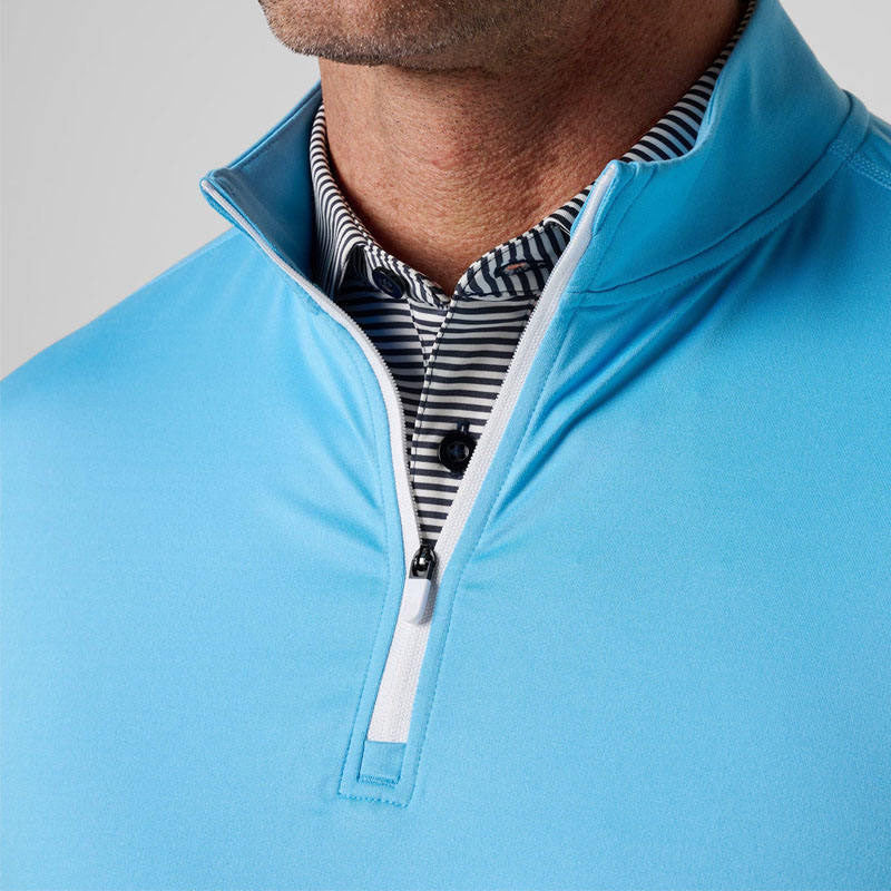 Custom lightweight 1/4 zip pullover mens in Breathable Stretch Jersey