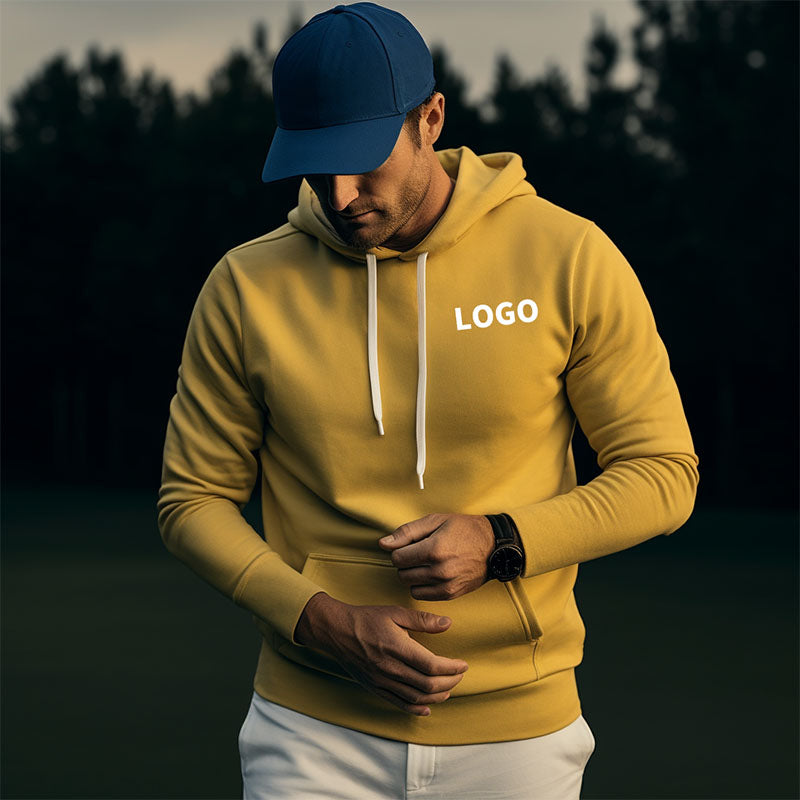 Custom Men’s Lightweight Quarter-Zip Golf Hoodie in 250 GSM Knit
