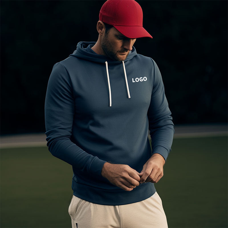Custom Men’s Lightweight Quarter-Zip Golf Hoodie in 250 GSM Knit