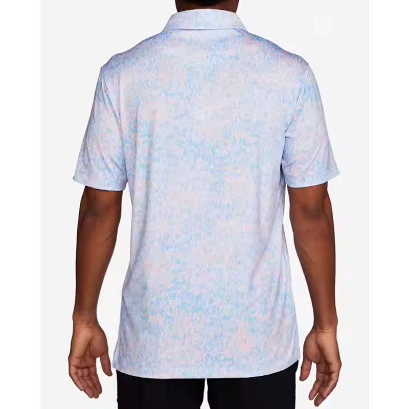 Custom Men Golf Polo with Pastel Abstract Print