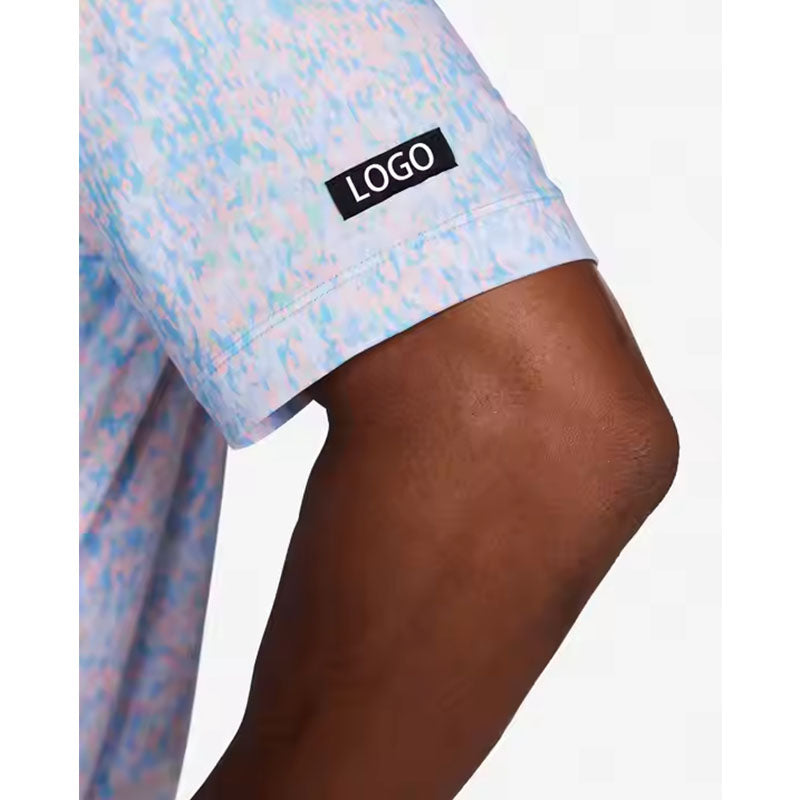 Custom Men Golf Polo with Pastel Abstract Print