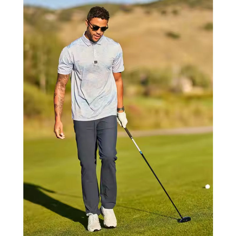 Custom Men Golf Polo with Pastel Abstract Print