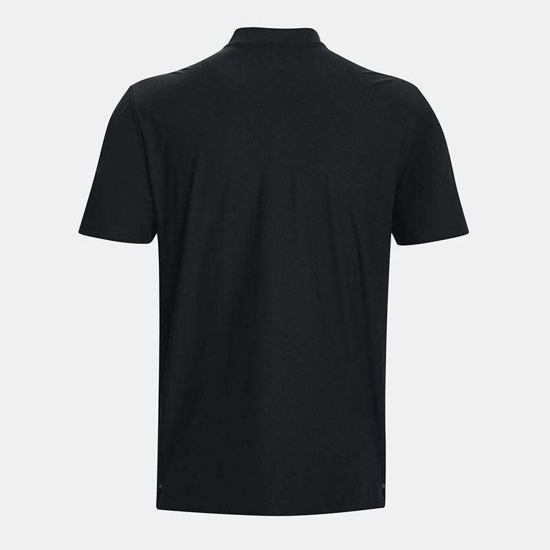 Custom Mens Black Golf Polo with Quarter-Zip Collar