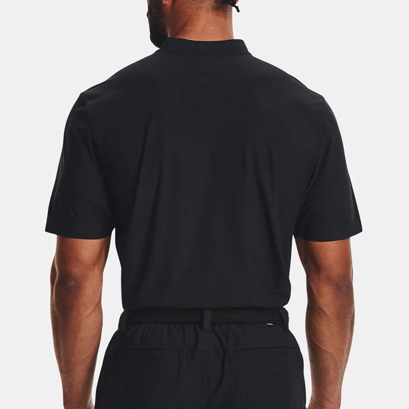 Custom Mens Black Golf Polo with Quarter-Zip Collar