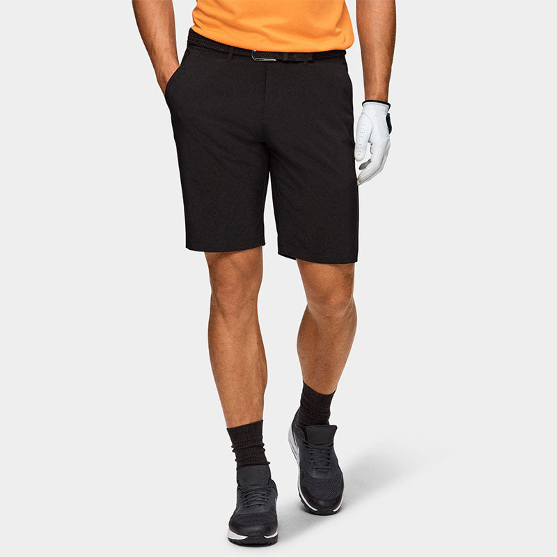 Custom Mens Black Golf Shorts in 240gsm Cotton Canvas