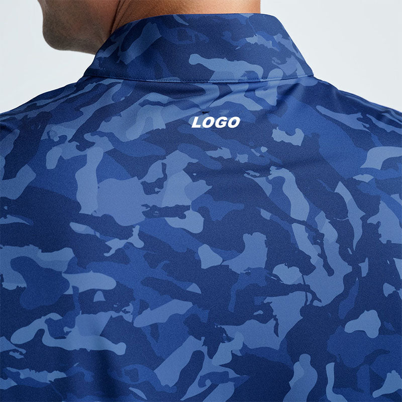 Custom Men’s Camo Golf 1/4 Zip Pullover | Quick-Dry OEM Manufacturer